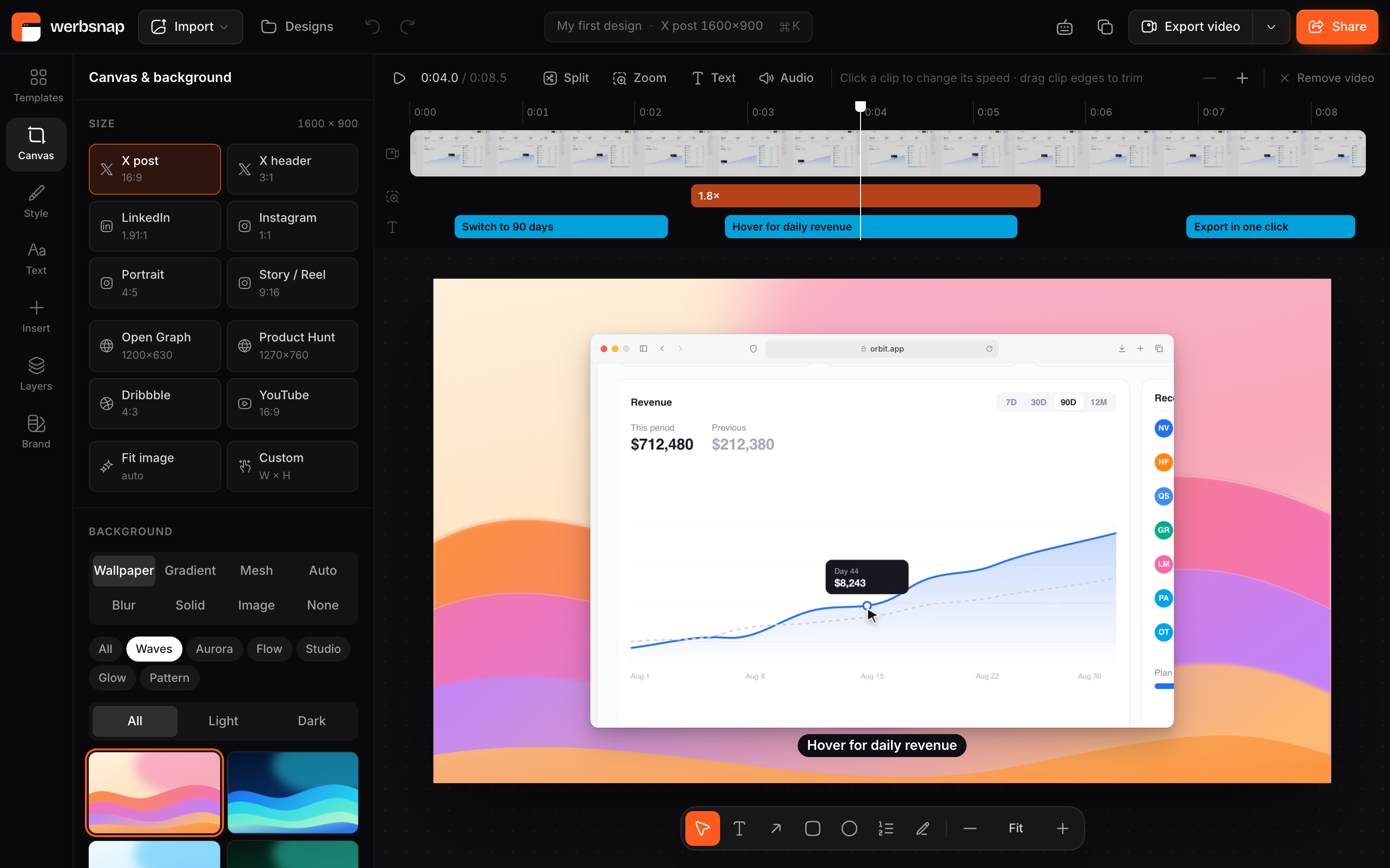 Werbsnap screenshot