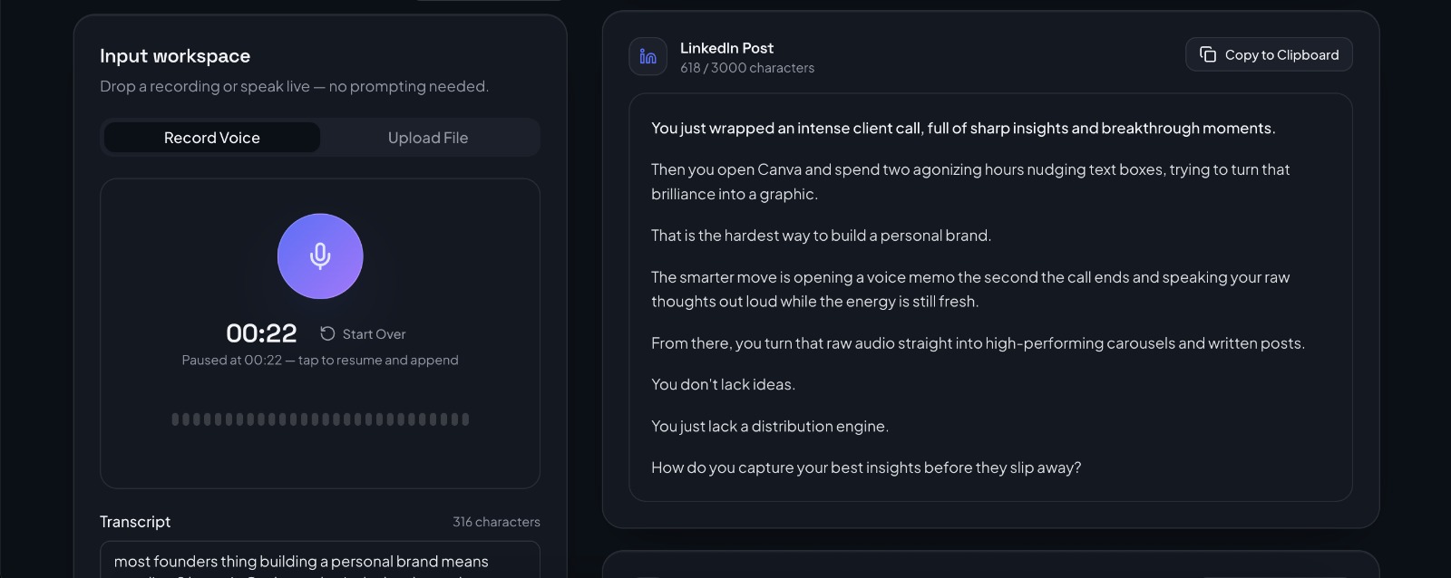 SpokenPost screenshot