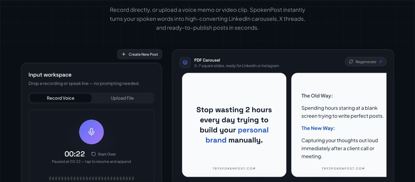 SpokenPost screenshot