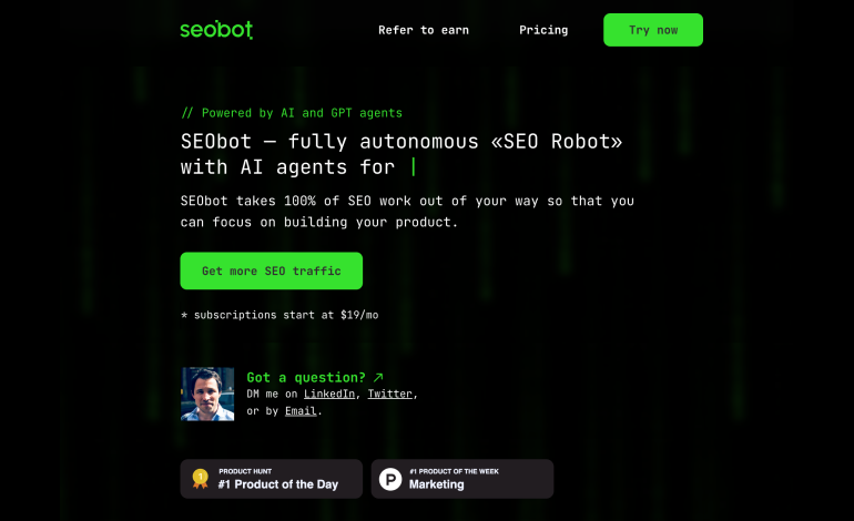 SEObot screenshot