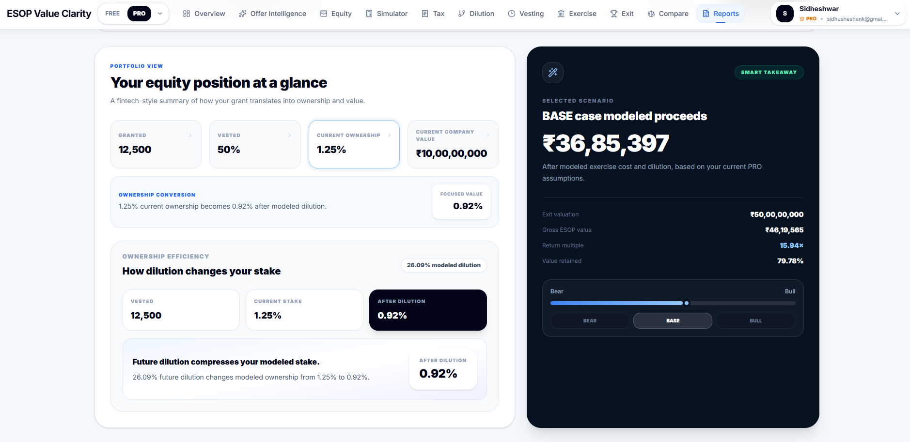 esop value clarity screenshot