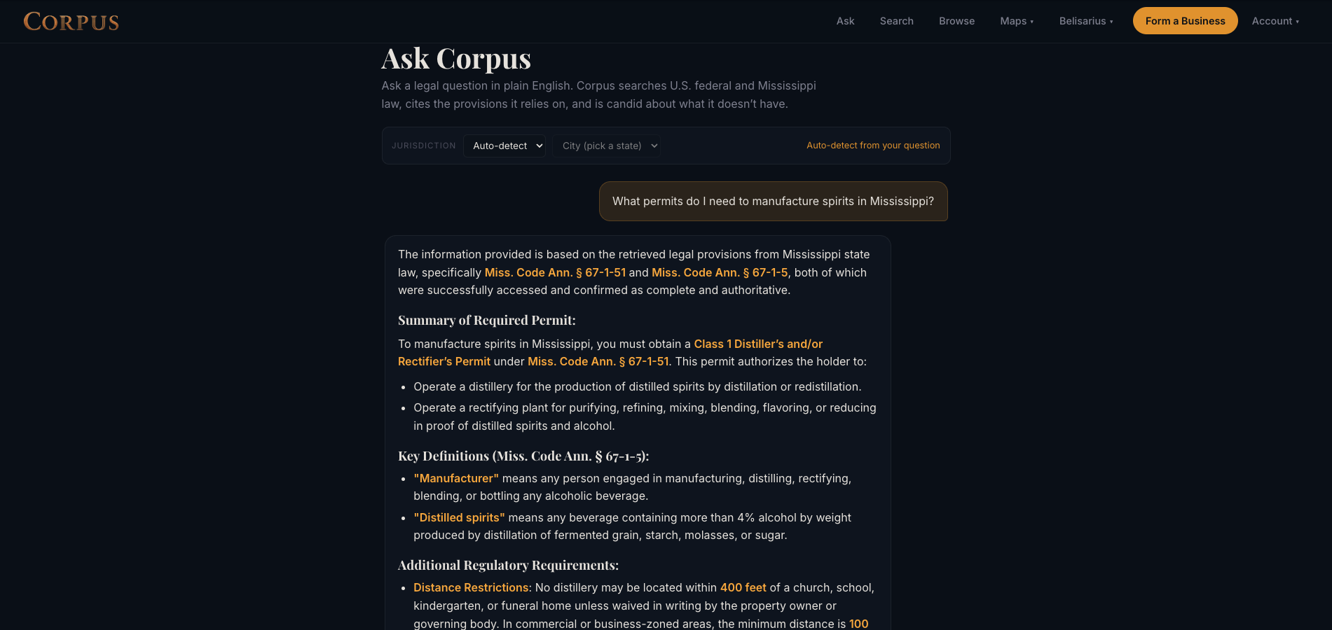 Corpus screenshot