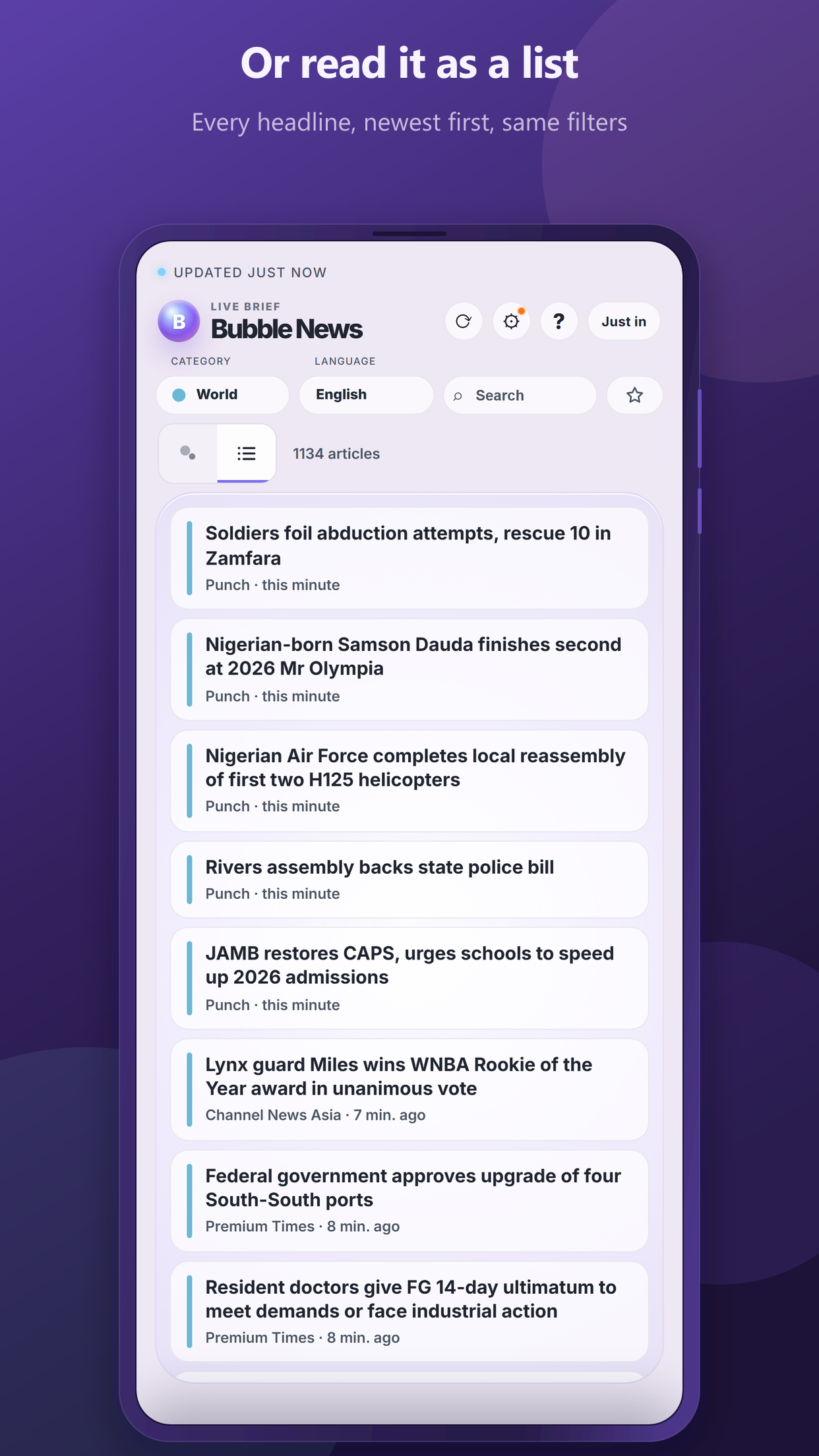 Bubble News screenshot