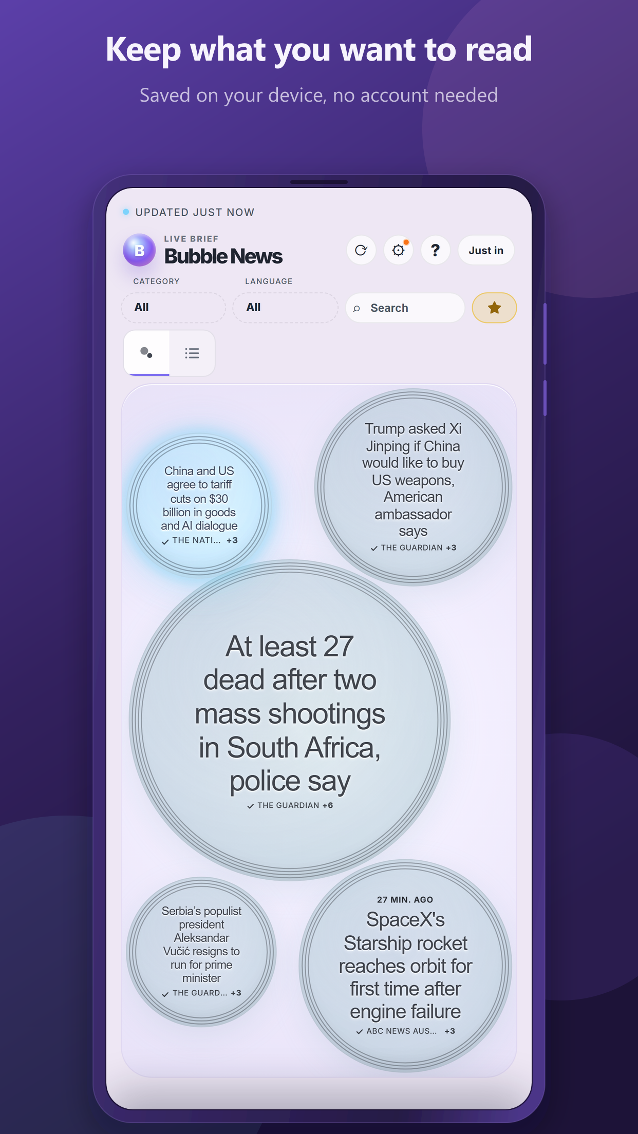 Bubble News screenshot