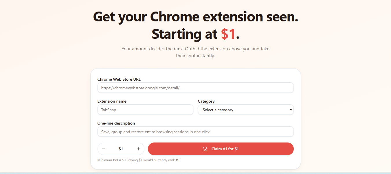 TopExtension screenshot