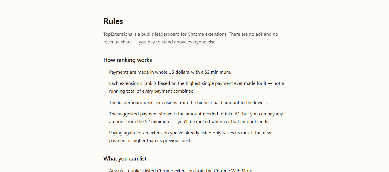 TopExtension screenshot