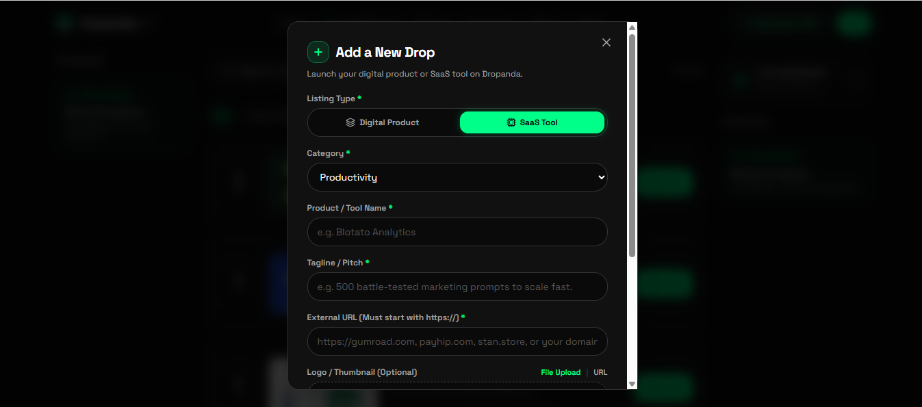 dropanda screenshot